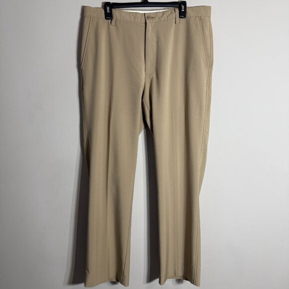 FootJoy Flat Front Chino Golf Pants Men's 36x32 Tan Performance Preppy Stretch - Picture 4 of 12